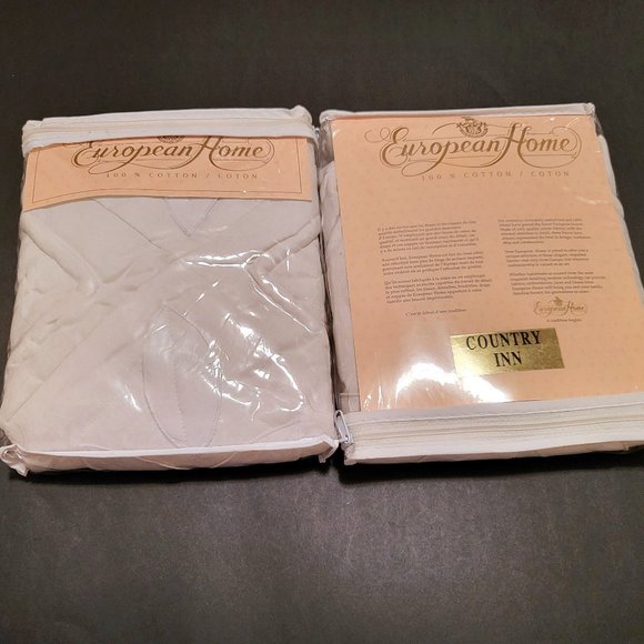 NEW Set of 2 White Cotton Quilted Pillow Shams, Cutwork & 3-D Applique! - Picture 9 of 11